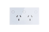 Touch Power Wall Socket - GPO with 1 Gang Switch - Frost White
